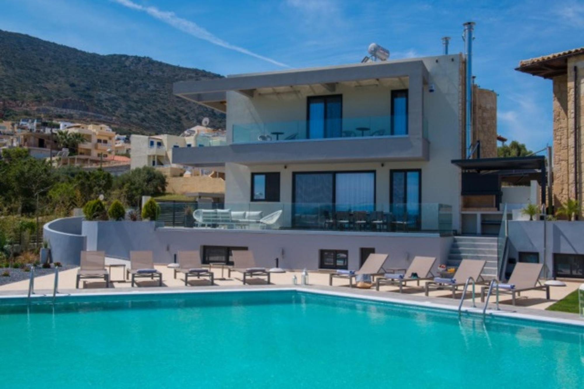 Orama Luxury Villa 4 Bedrooms With Private Pool Hersonissos  Exterior photo