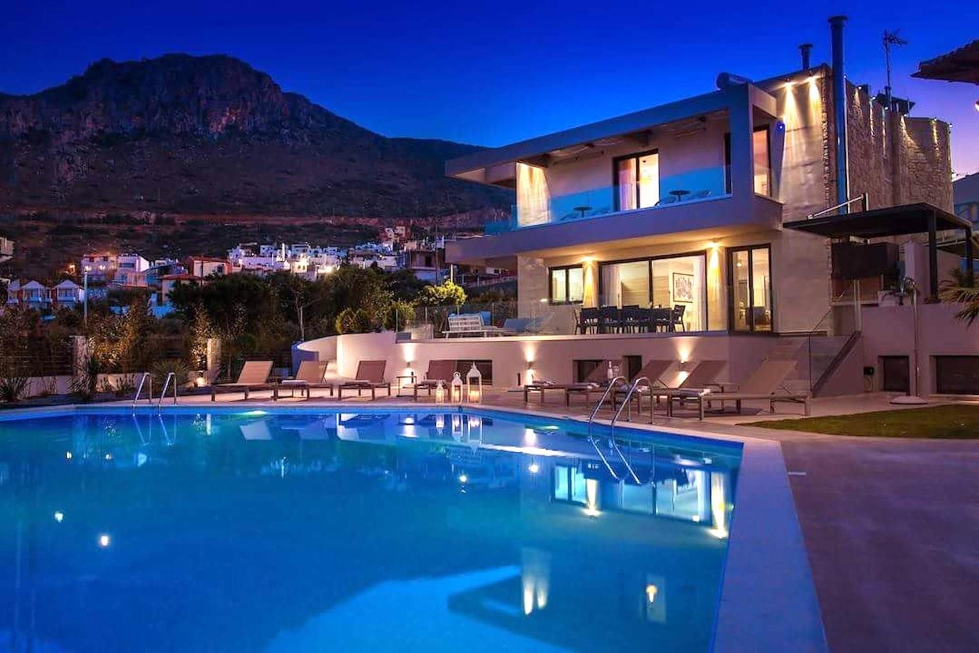 Orama Luxury Villa 4 Bedrooms With Private Pool Hersonissos  Exterior photo
